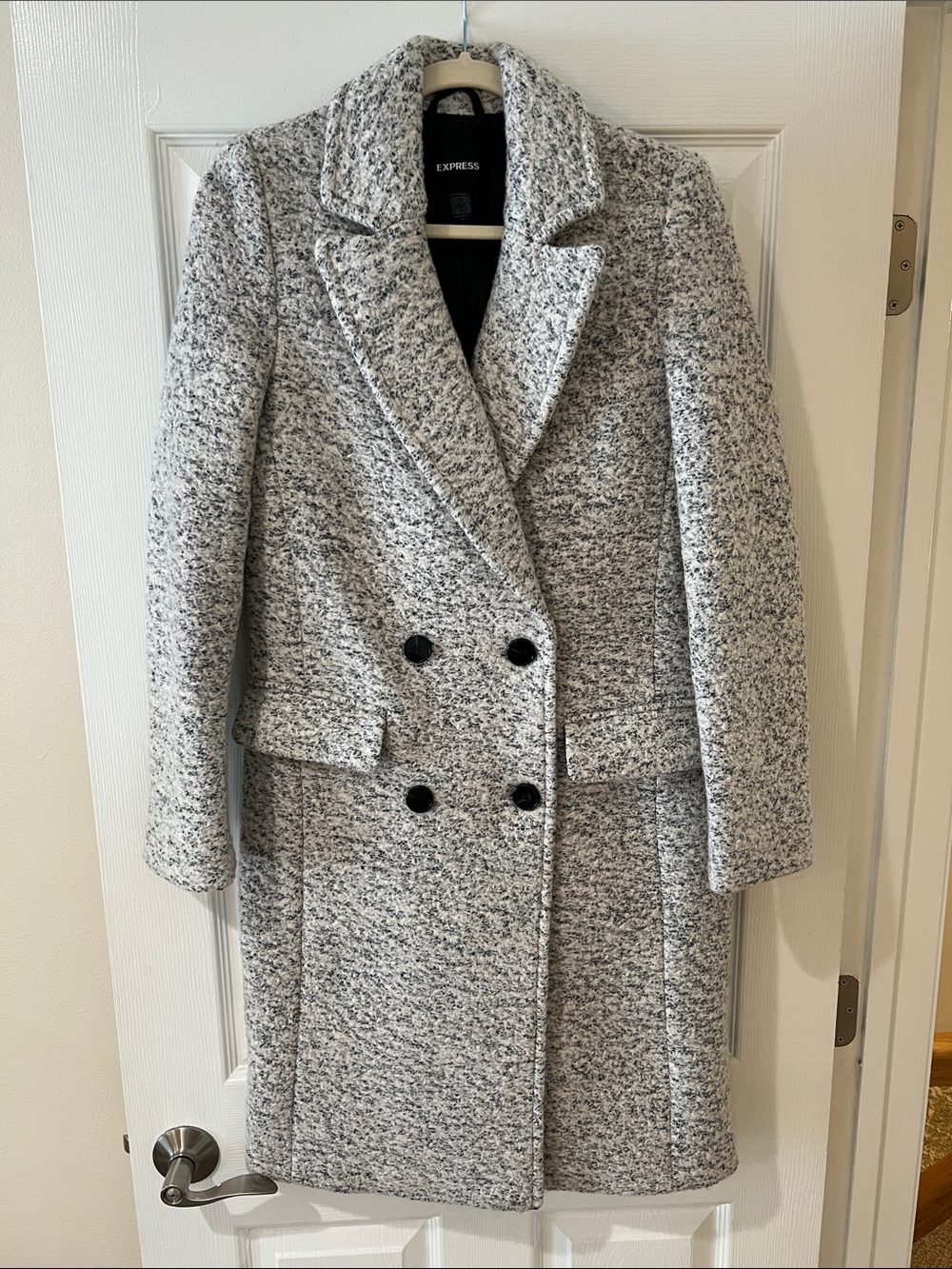 EXPRESS GRAY WOOL PEACOAT SIZE XS